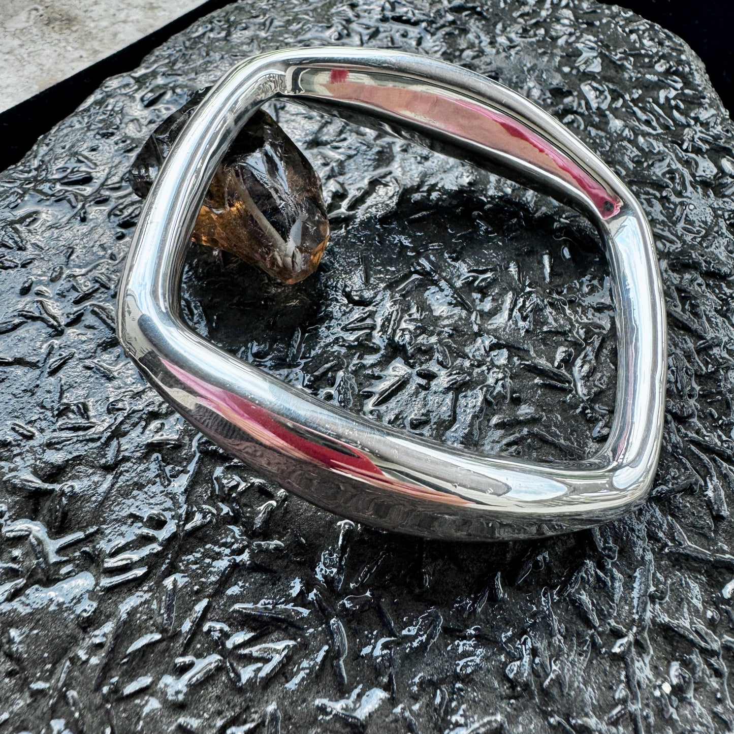 "Softened Geometry" Sterling Silver Bangle Bracelet