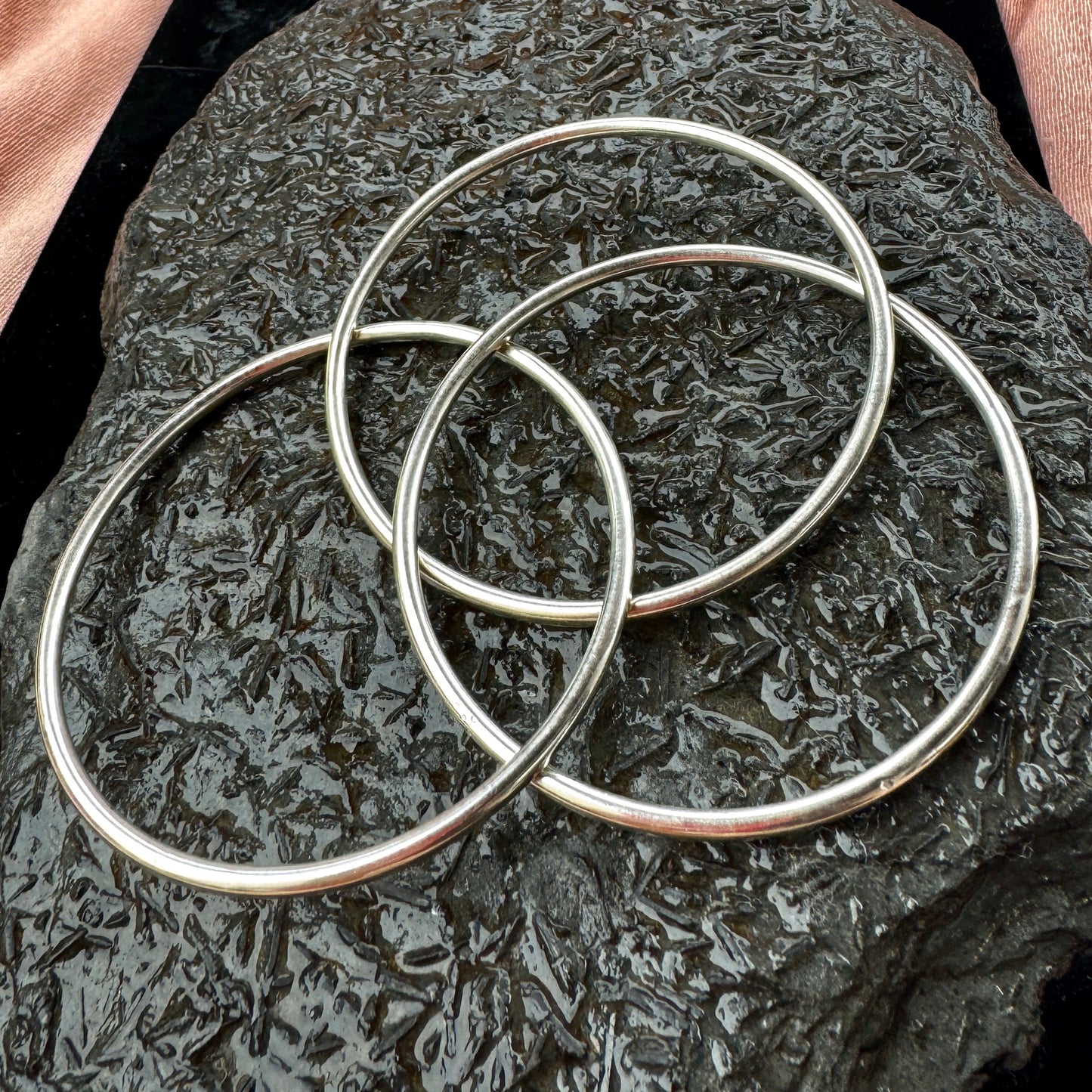 "Trinity" Sterling Silver Bangle Bracelet